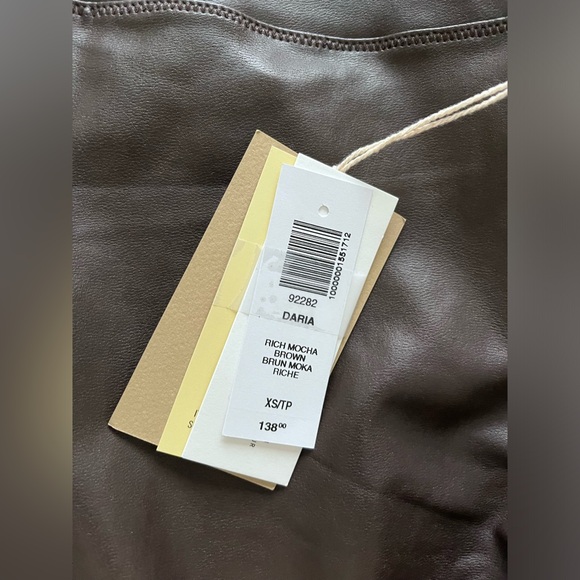Aritzia Wilfred Daria pant, rich mocha brown faux leather size XS NWT - Picture 8 of 8